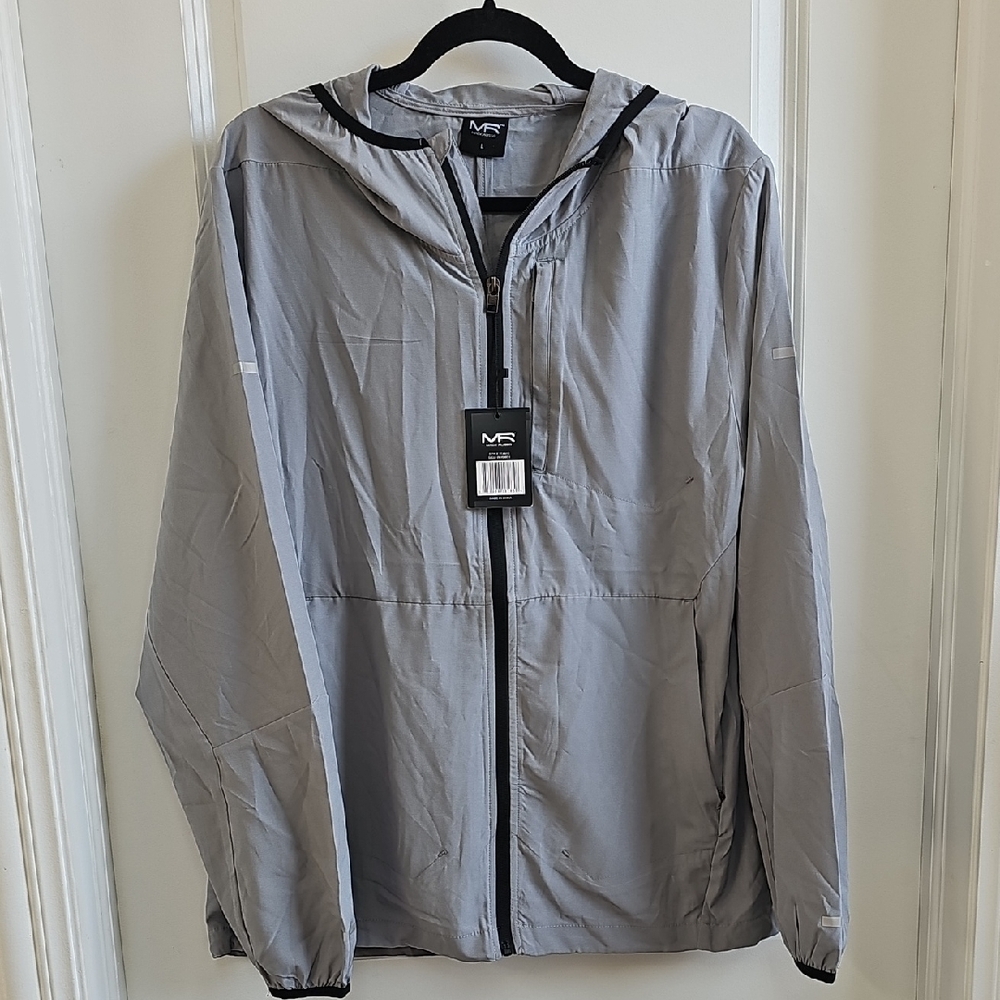 Men's Light Gray Windbreaker Jacket